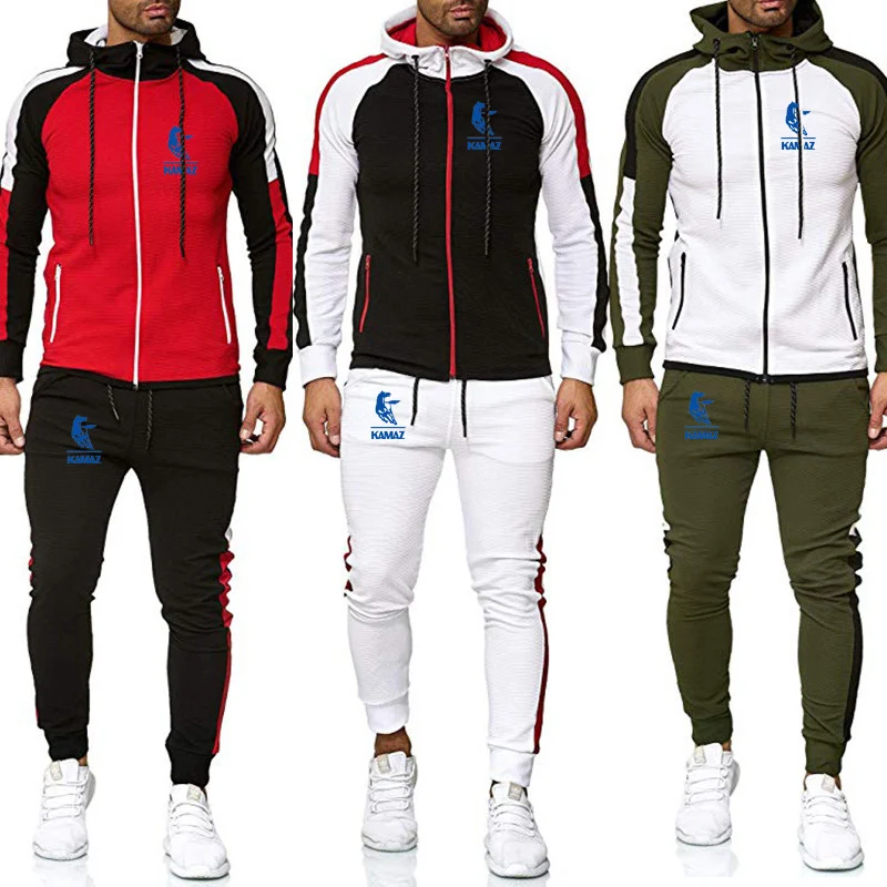 

2023 kamaz Men's New Fashion Sets Tracksuits Hoodies Tops + Sweatpants High Quality Two Pieces Sets Hooded Casual Suit Clothing