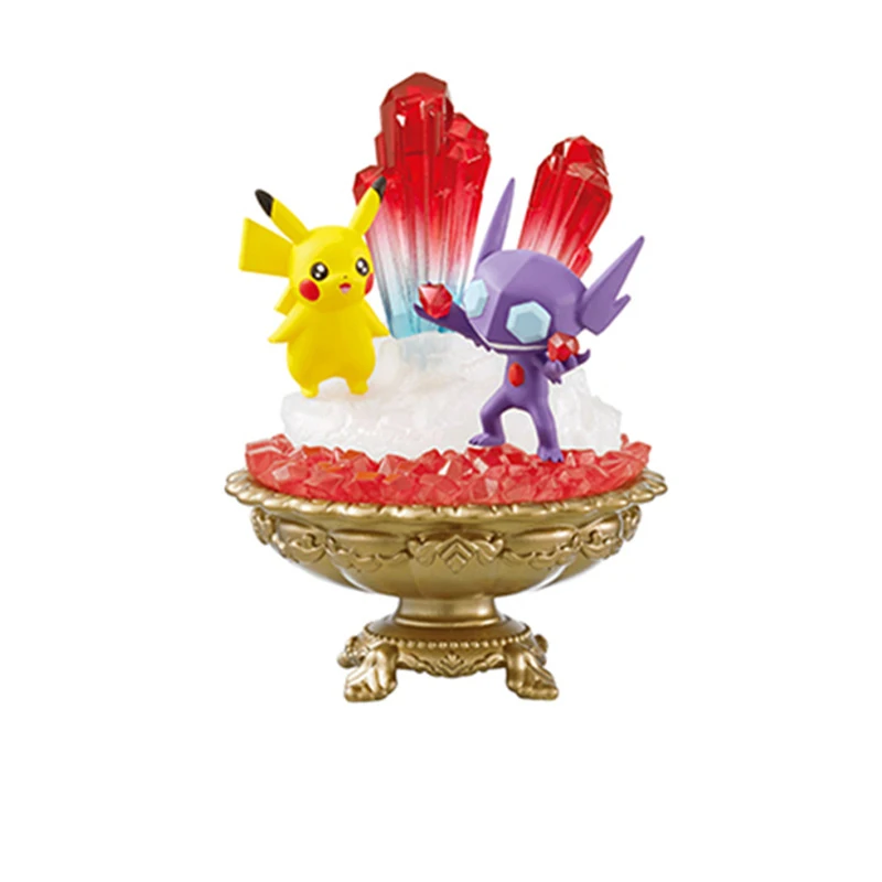 Origineel Pokemon Animatiespel Randspeelgoed Lampent Sylveon Edelsteencollectie Boxed Gacha Anime Action Model Figures