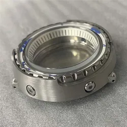 45mm Tuna Canned Watch Case Ceramic Bezel Mineral Glass Steel Shell White Inner Ring For NH35/NH36 Movement