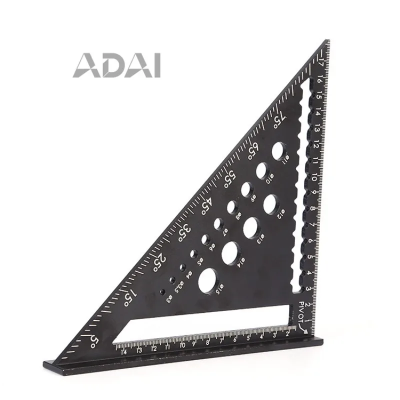 

Треугольная измерительная линейка для деревообработки, высокоточная, из алюминиевого сплава, с двойным рядом отверстий, угольник 45 градусов