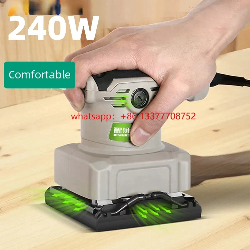 

240W Electric Wood Sander Woodworking Polisher Sanding machine Polishing Tool with Sandpapers for Furniture Wall Wood