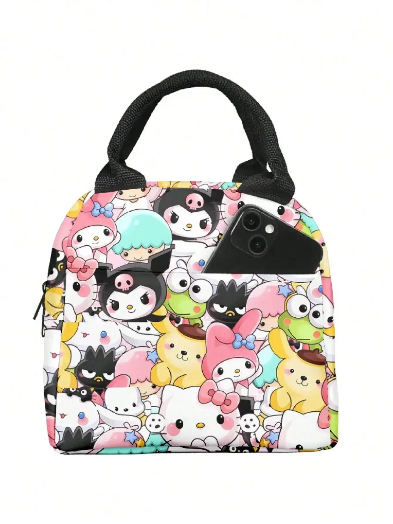 Sanrio HelloKitt Printing Peripheral  Melody Cartoon Lunch Bag Primary and Secondary School Students Insulated Lunch Box Handbag