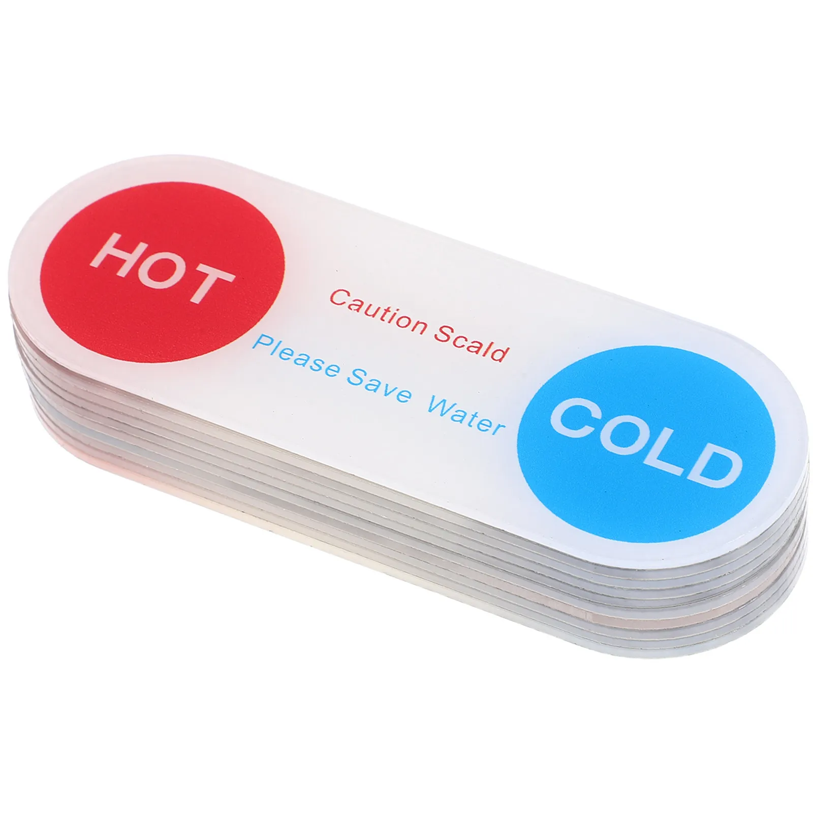 

10Pcs Acrylic Water Faucet Indicator Signs Hot Cold Labels for Hotels Self Adhesive Hot Cold Water Signs Bathroom Faucet