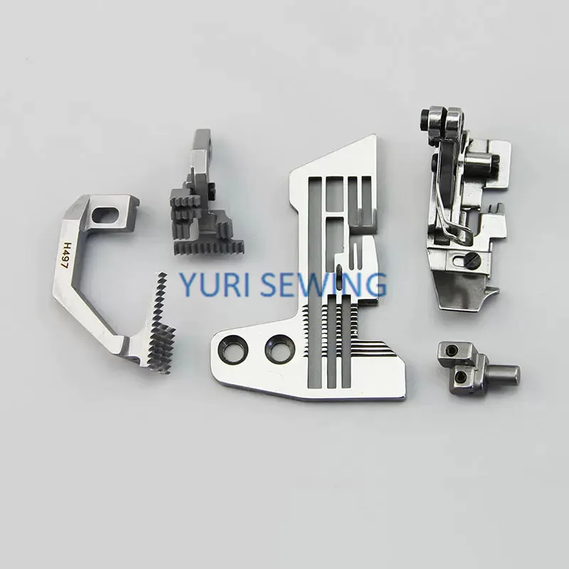 Siruba 757/JACK 805 guage set needle plate H497 tooth pressure foot overlock stitch industrial sewing machine parts