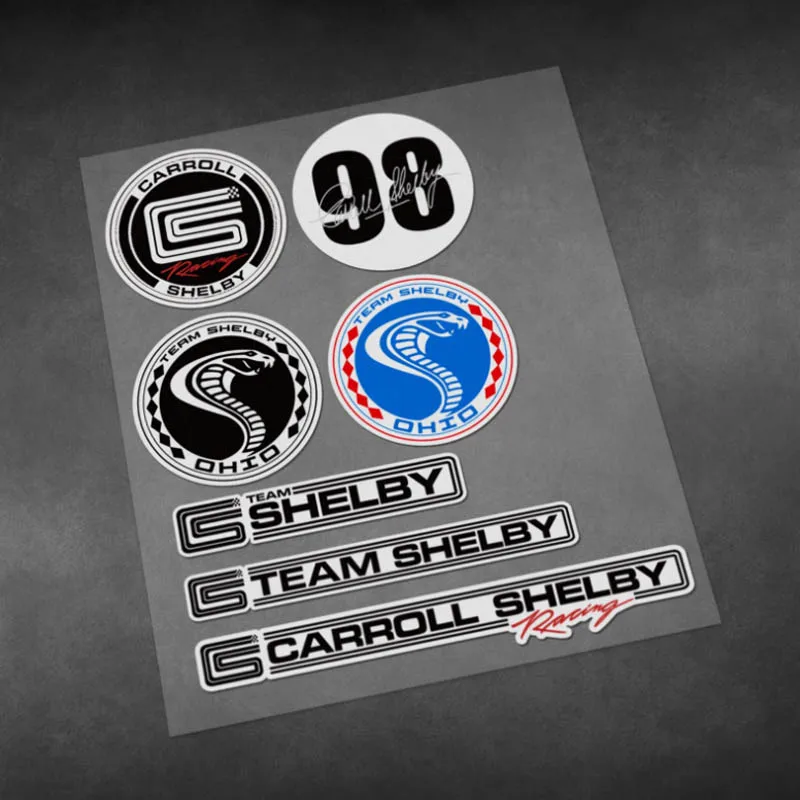

Наклейки Team Carroll Shelby Racing Cobra: светоотражающие стикеры для мотоциклов, автомобилей, стекол, ноутбуков, виниловые наклейки
