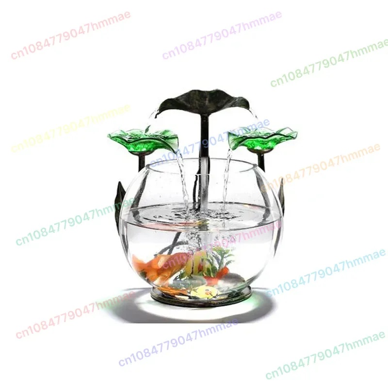 

Crystal ceramic Water Fountain home table Top decorative Feng shui Waterfall garden ornaments glass fish tank
