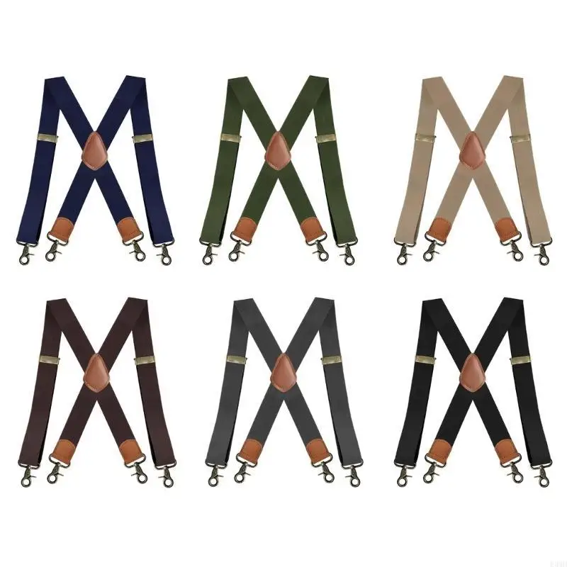 حمالات مرنة للرجال على شكل X مشبك للحصول على مظهر أنيق ونمط حزام قابل للتعديل مناسب لأي مناسبة أو ملابس F3MD