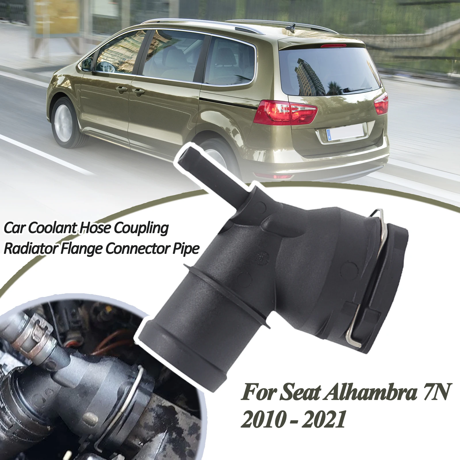 Car Engine Radiator Coupling Coolant Hose Flange Pipe Connector For Seat  Alhambra 7N Toledo 5P Altea 5P Leon 1P  Ateca