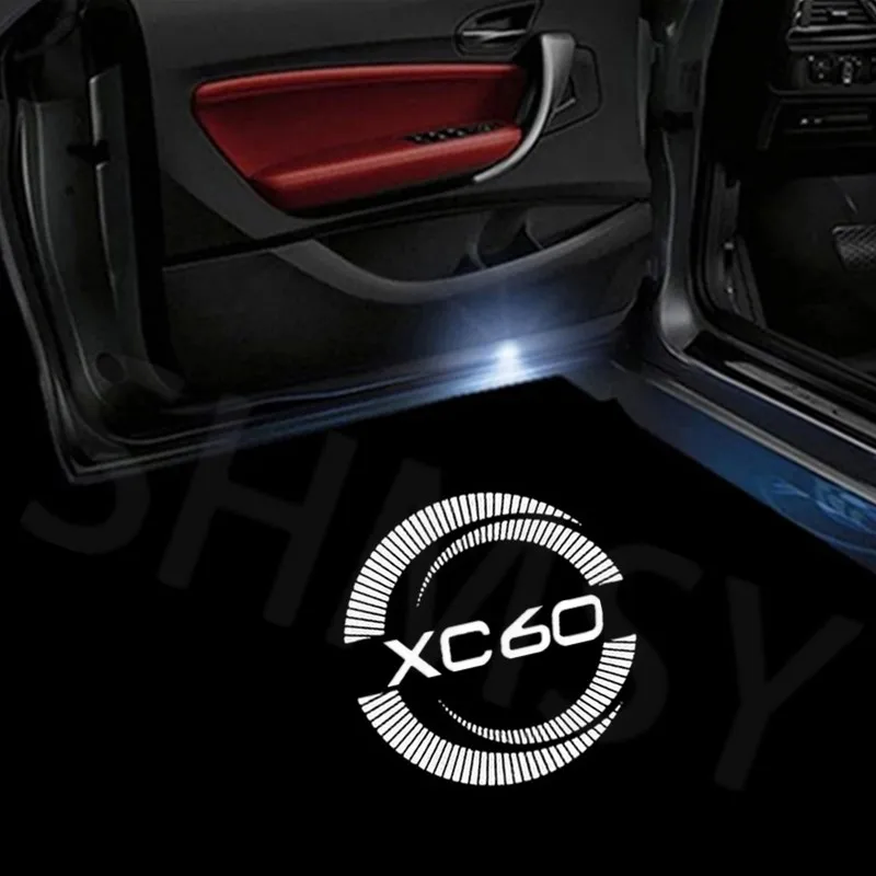 2 pçs acessórios do carro led luzes de cortesia logotipo projetor sombra fantasma lâmpada de boas-vindas para volvo xc60 2022 2021 2020 2019 2018-2009