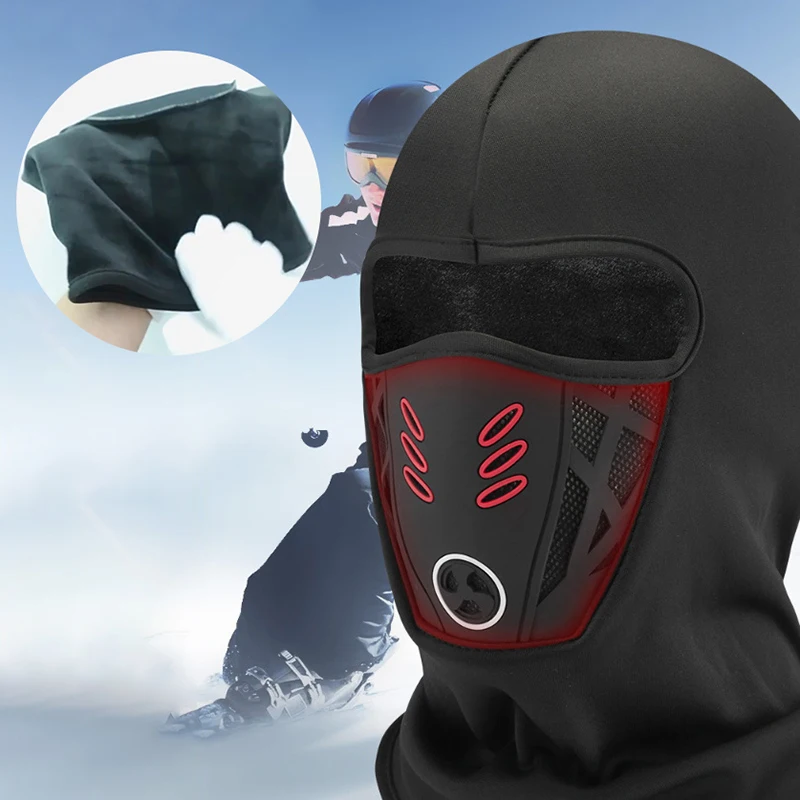 Winter Warm Fleece Cycling Face Mask ，Bicycle Motorcycle Waterproof Windproof Full Face Cover Hat Neck Helmet Mask Balaclavas