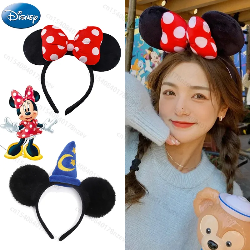 

Disney Minnie Cartoon Ears Headband Kawaii Mickey Mouse Festival Party Travel DIY Hair Accessories for Girls Women Gift