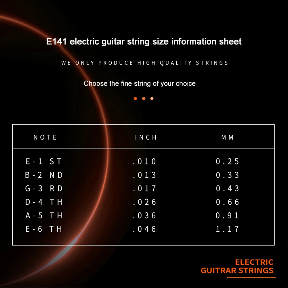 Electric Guitar Strings Nickel Alloy Guitar Strings for Electric Guitar Accessories Practice Use