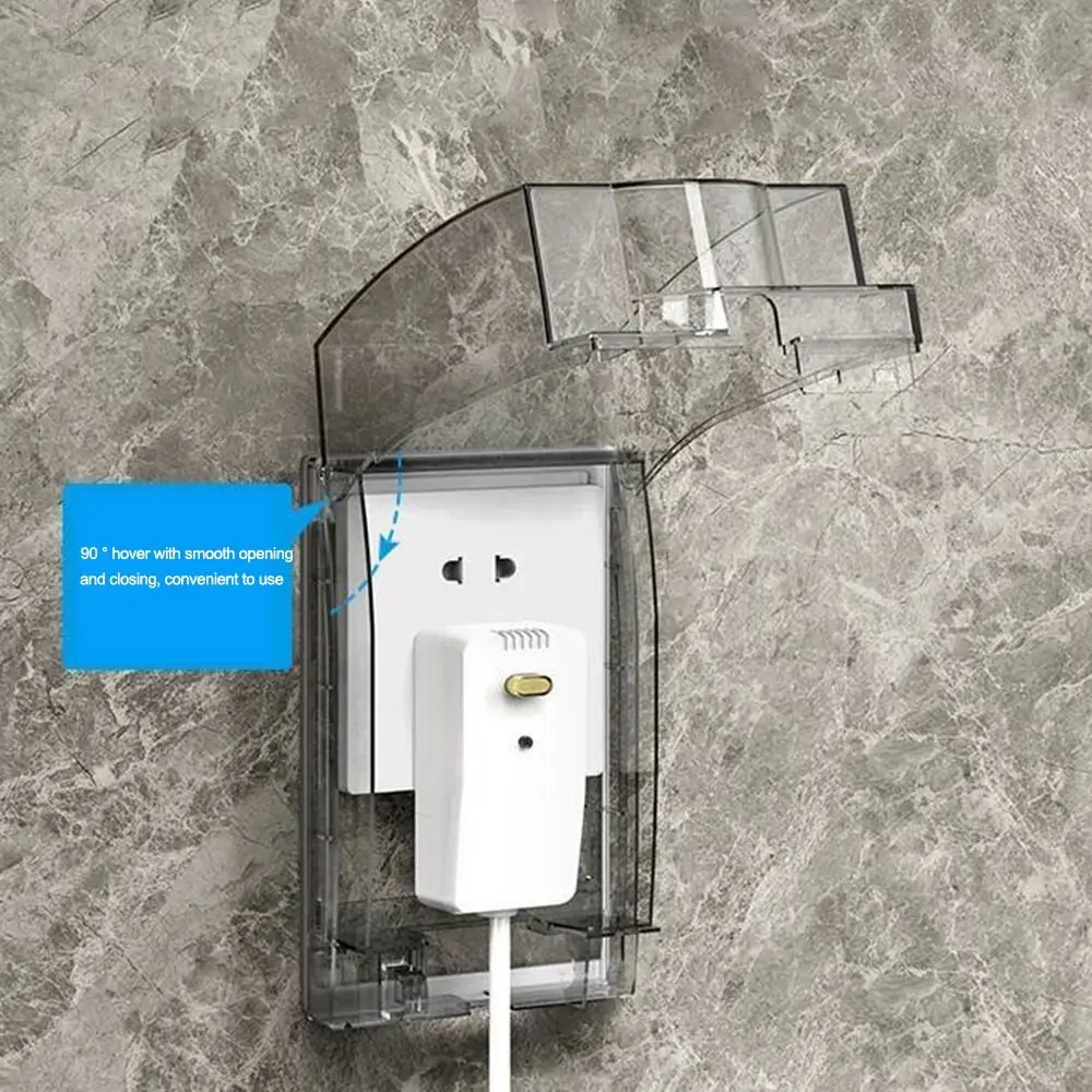 86 Type Switch Protective Cover Waterproof Transparent Electric Plug Cover Self-Adhesive Power Outlet Socket Protector for Home