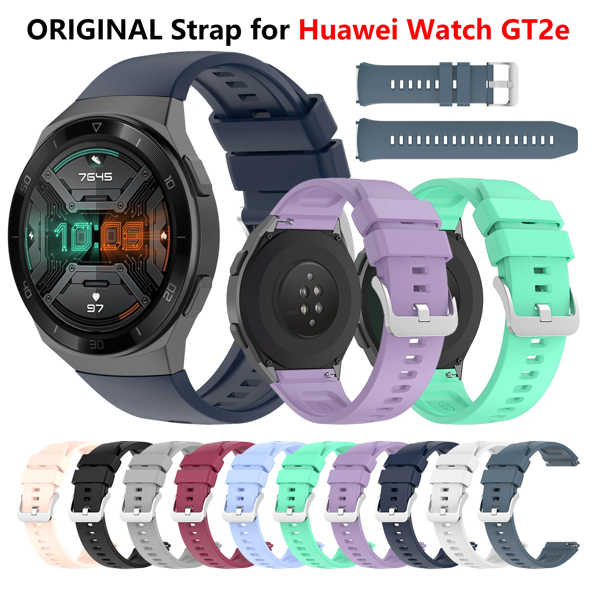 

Soft Silicone Band for Huawei Watch GT 2e Bracelet Original Watch Band for Huawei Watch GT2e Replacement Sport Strap Watchband