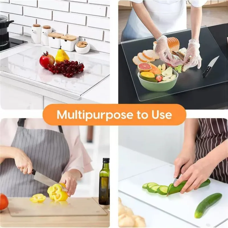 Acrylic Cutting Board with Counter Lip Thickness Clear Acrylic Cutting Board for Kitchen Anti Slip Cutting Board Kitchen Tools