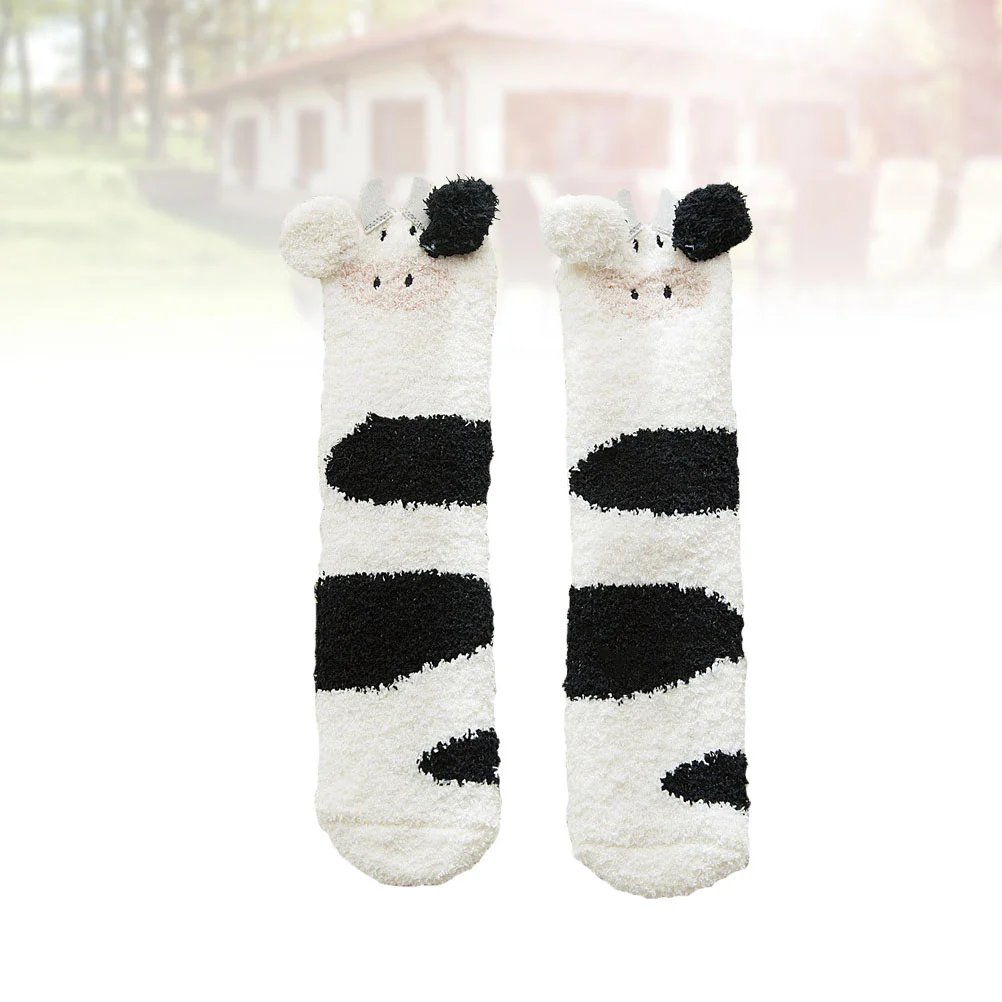 

Stylish Thicken Sock Floor Socks Woman Wamer Fashion Coral Fleece Stockings Middle Tube Miss