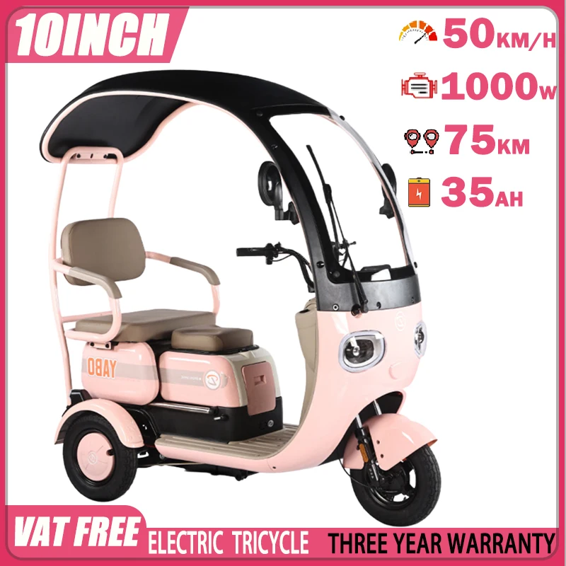 Electric Tricycle For Picking Up And Dropping Off Children Elderly Electric Scooter Commuting Grocery Shopping Speed 15-50KM/H