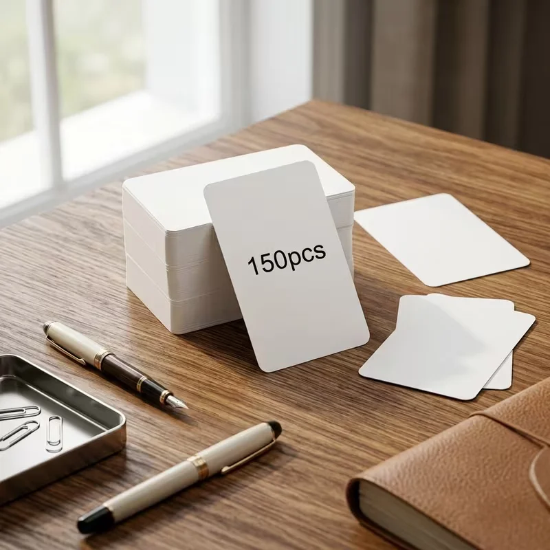 High-Quality Blank White Notecards (150-Pack) 300g Superior Paper Smooth Writing No-Line - Unlined Blank Cards for Business And