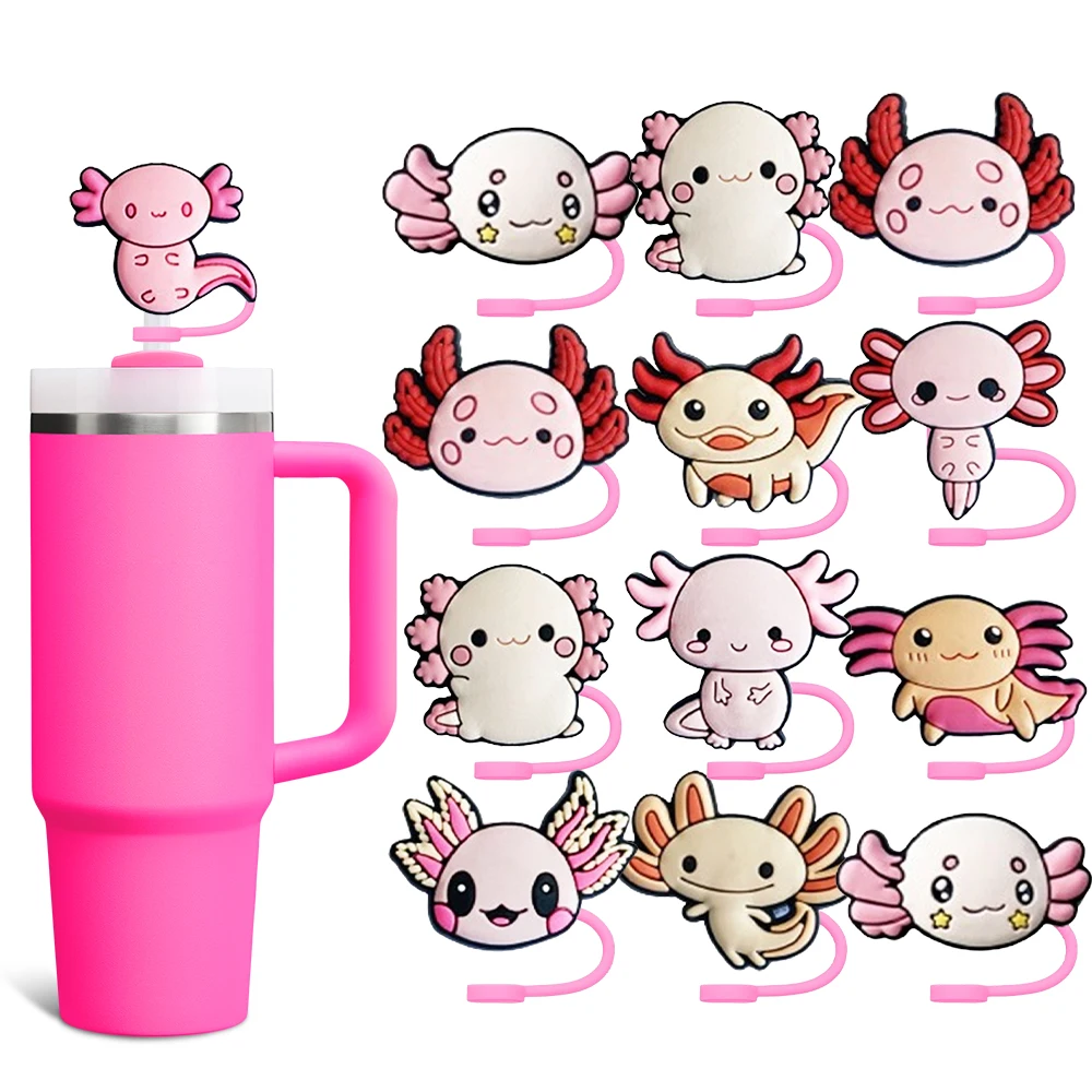 Cartoon Pink Style Straw Cover Cap 10MM Drink Straw Plug Reusable Splash Proof Drinking Fit Cup Straw Cap Charms Pendant Gift