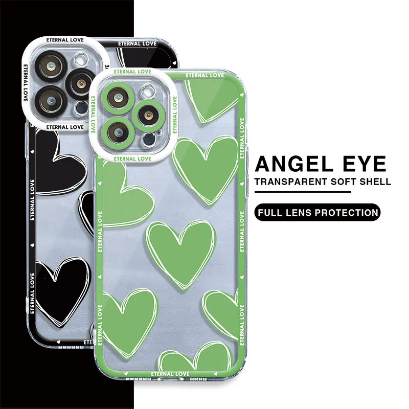 Love Heart Pink Case for Motolora Moto G52 G72 Edge 40 5G G73 G22 G32 G71 Transparent Soft Capa Cover