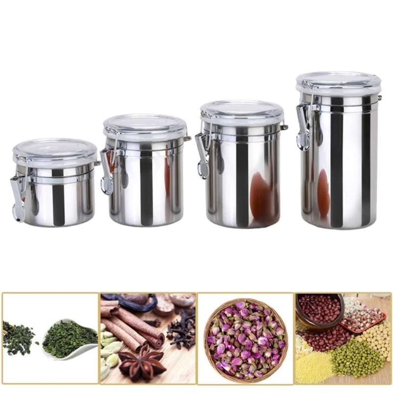 Modern Steel Storage Canisters Space Saving Measuring Cup Storage Canister Plastic Storage Tank for Freshness