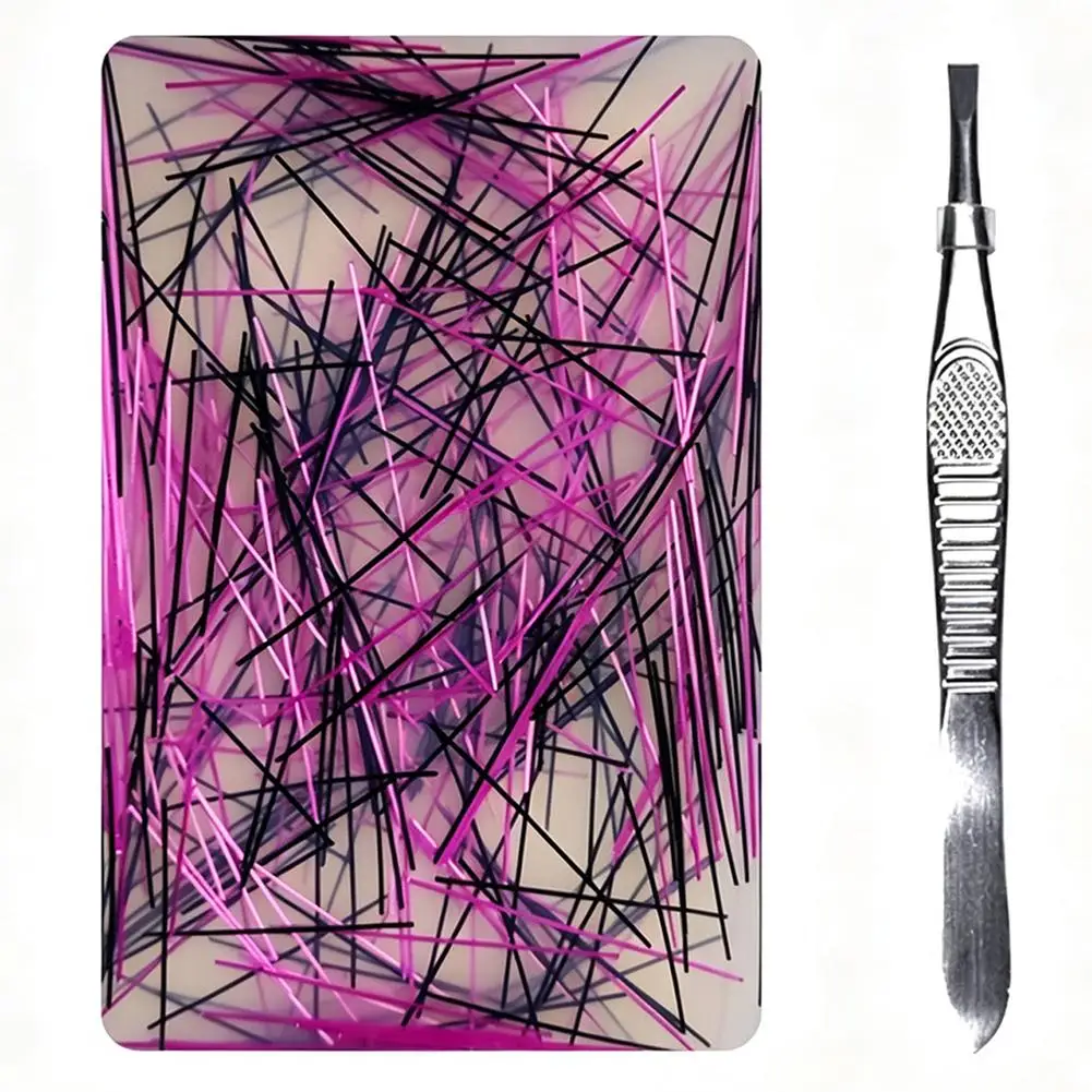 Creative With Tweezers Skin Picking Fidget Round Colorful Silicone Picking Pad Hair Pulling Sensory Picking Pad Adults ﻿