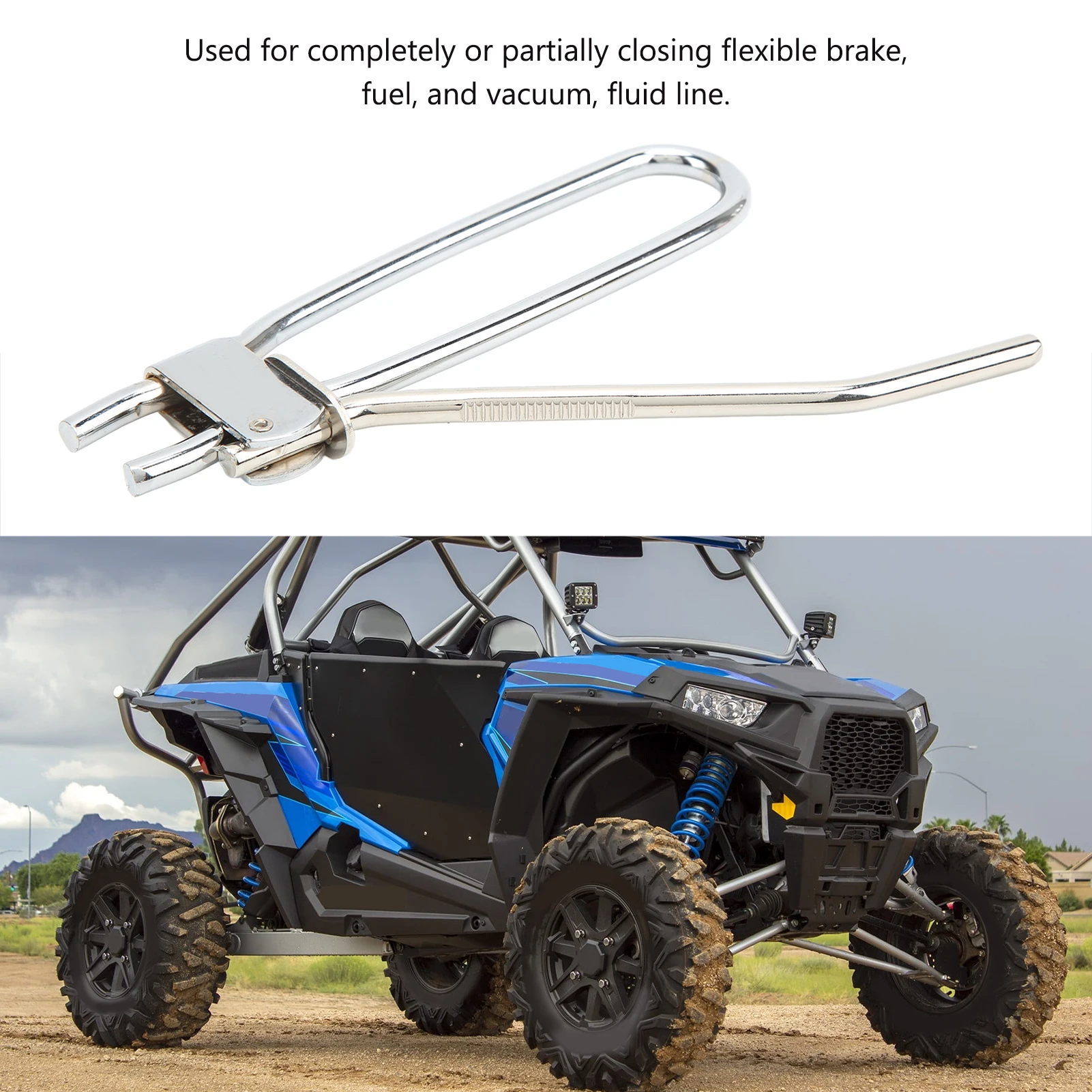 Car ATVs UTVs Brake Hose Pinch Steel Chrome Finish 12mm Opening Rounded Jaw Edges Fuel Pipe Clamp Tool for Clutch Coolant Line - view 5