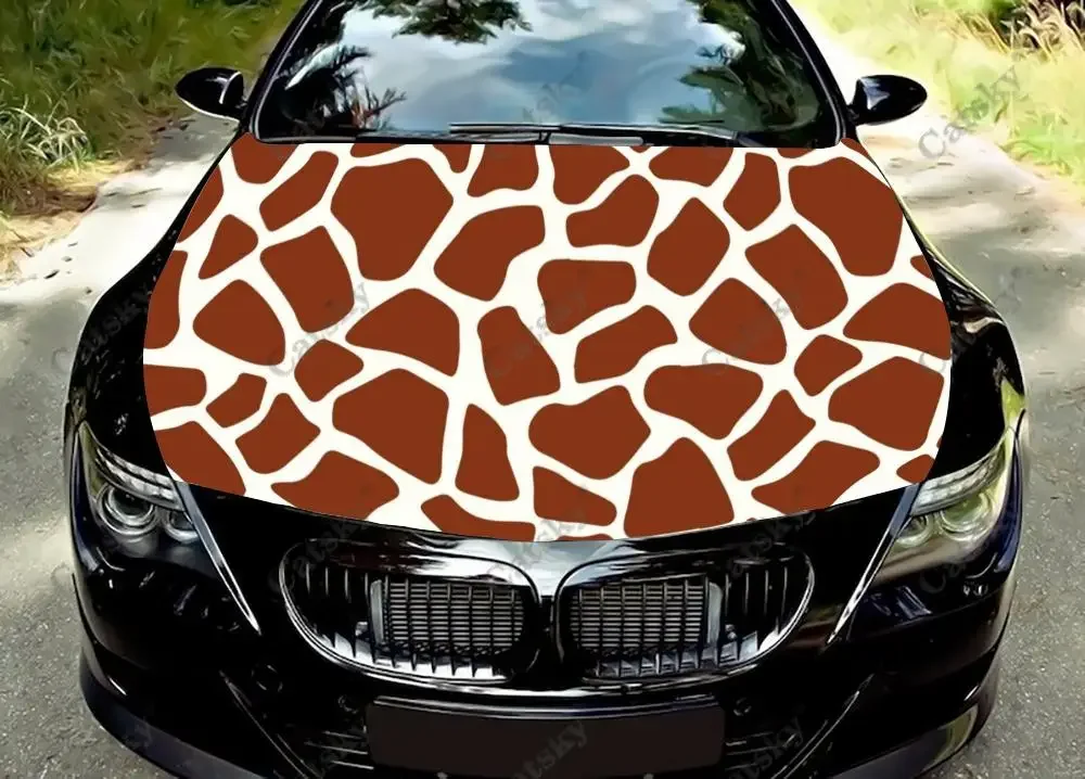 Custom Giraffe Spot Print Car Hood Vinyl Sticker Wrap Vinyl Film Engine Cover Decal Auto Body Accessories Decoration Gift