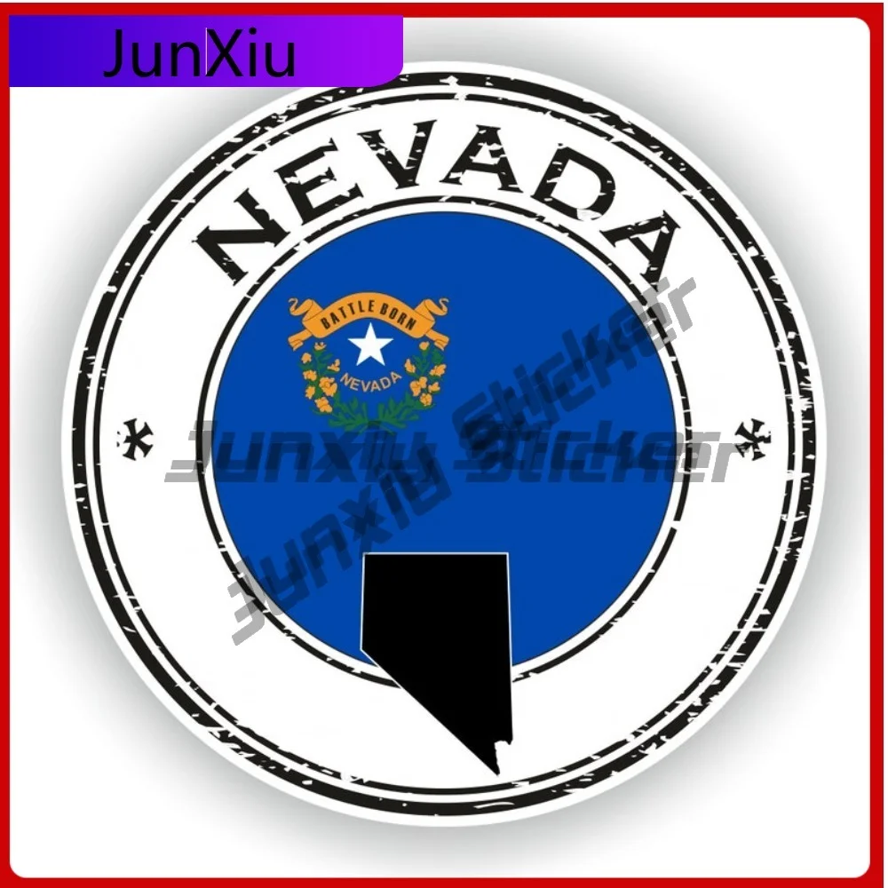 

Nevada Seal Sticker Round Flag Vinyl Decal Waterproof Exterior Decoration for Camper Car Body Refrigerator Wall