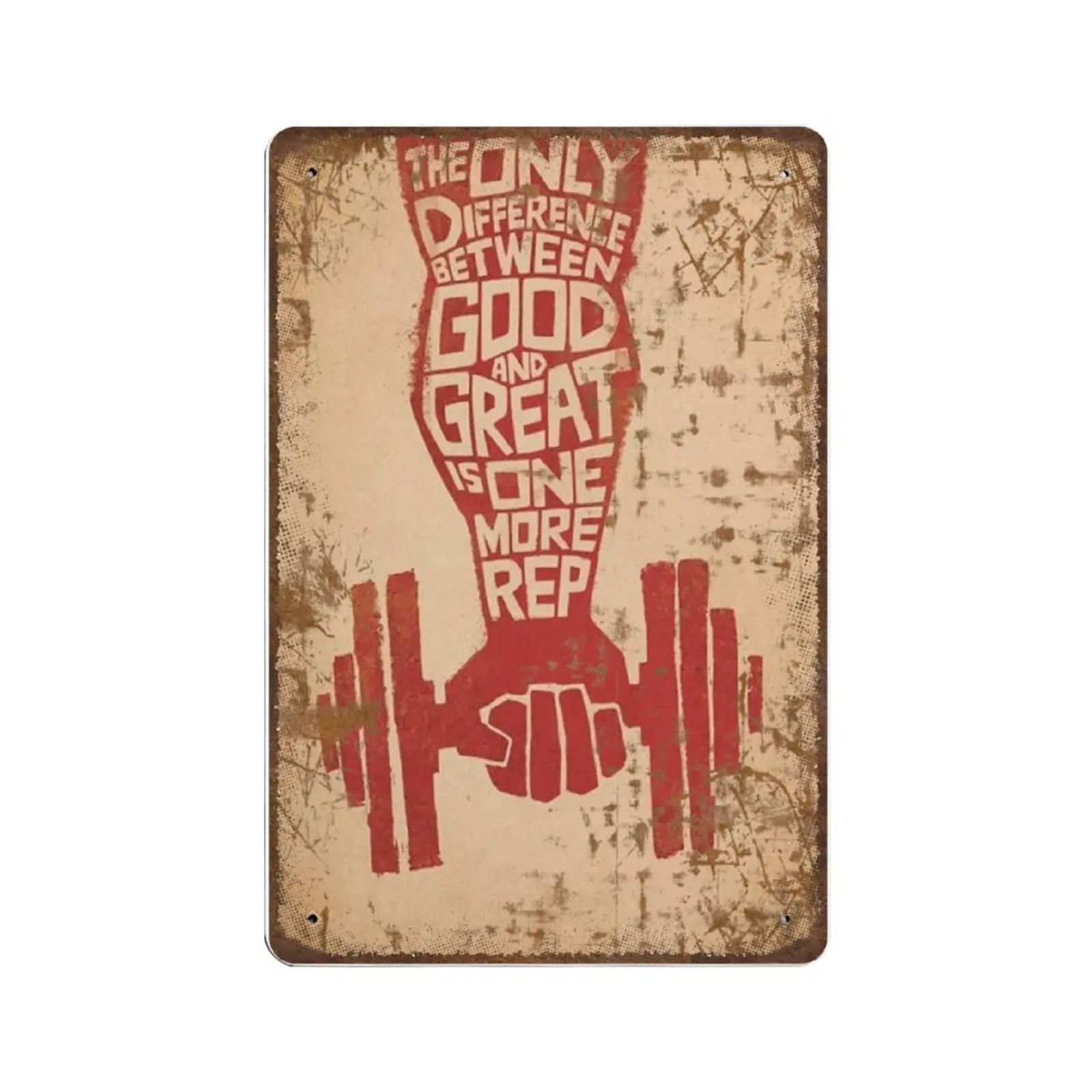 Antique Durable Thick Metal Sign,Gym Weightlifting Tin Sign Fitness Motivation Bodybuilding Poster,Vintage Wall Decor，Novel sign