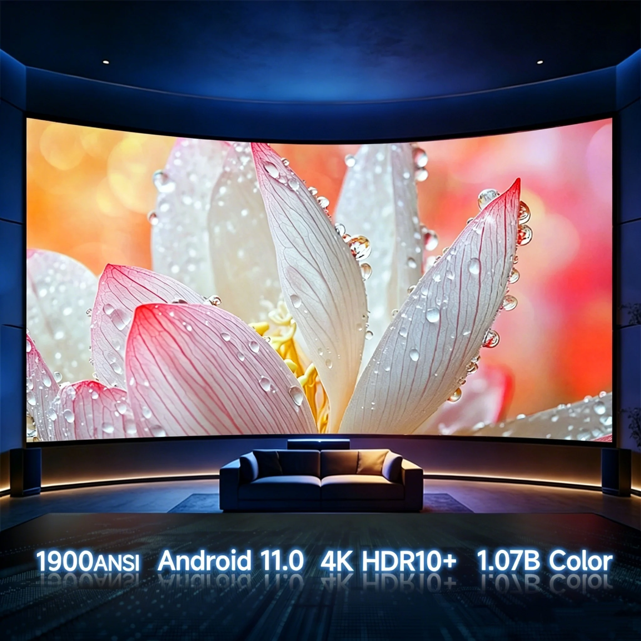 1900ANSI スマートプロジェクター、Android 1 - 4K Smart Projector Android 11 Wifi 6 のレビューと価格