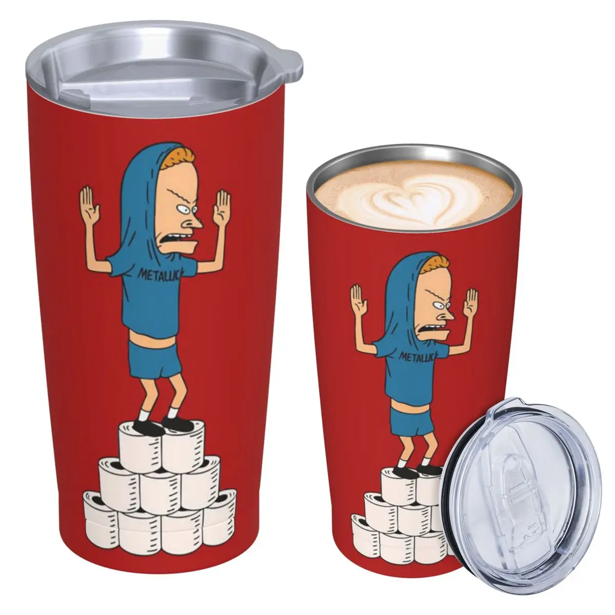 Beavis And Butthead Pulp Fiction Humorous Stainless Steel Tumbler Vacuum Insulated Mugs Thermal Cold Cup Straw With Lid 20oz