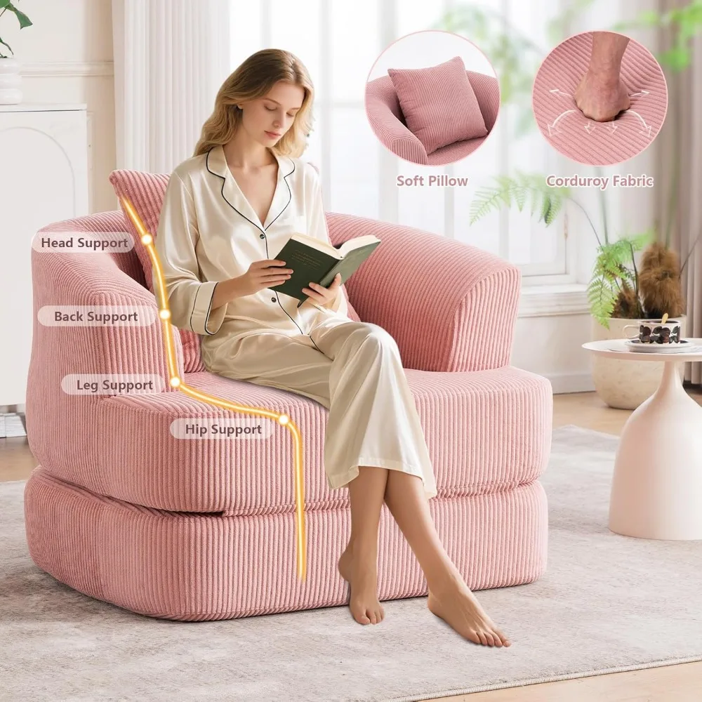 سرير أريكة قابل للطي، كرسي نوم سروال قصير مع وسادة ومساند للذراعين، كرسي أريكة فردي من إسفنج الذاكرة، أريكة أرضية مريحة للبالغين، Por #3