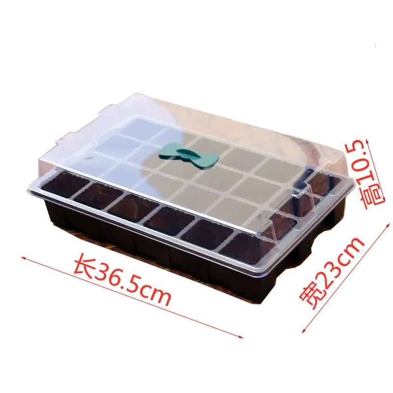 24 Hole Seedling Box with Breathable Holes for Cuttings Seedling Tray Succulent Green Plants with Switch