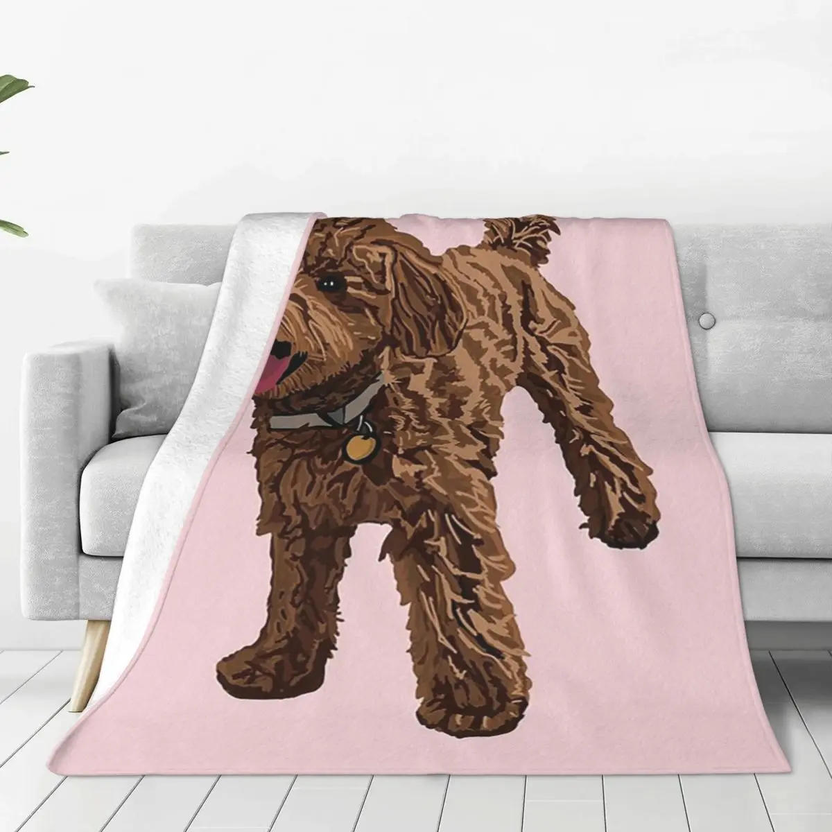 Mika The Tea Cup Poodle On Light Pink Blankets Fleece Portable Sofa Throw Blankets For Couch Bedding Throws Bedspread Quilt