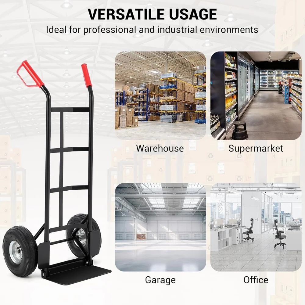 Hand Truck with Fold Up Toe Plate 440lb Capacity Collapsible Utility Hand Truck Dolly Cart with Wheels Hand Cart for Moving