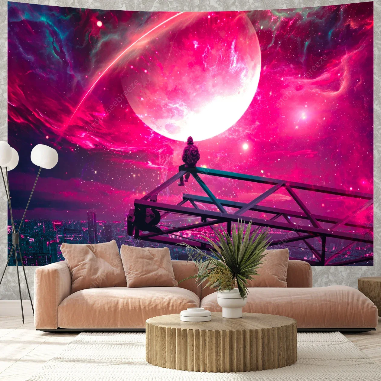 People Trapped in A World UV Reactive Tapestry Wall Hanging for Hippie Boho Aesthetic Room Decor Psychedelic Home Wall Decor