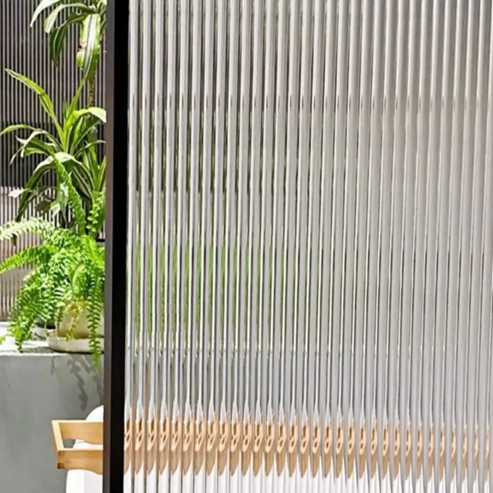 Reeded Glass Window Privacy Film Anti-peep Opaque UV Protection Static Glass Frosted Film Shading Stripe Decorative Window Film