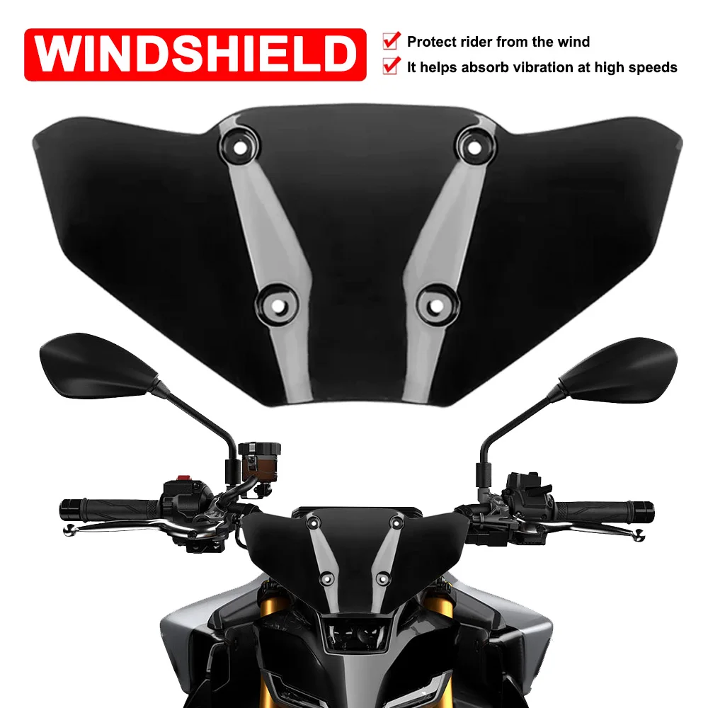 

Motorcycle Windshield For Yamaha MT09 2024 SP MT-09 Front Fairing Windscreen Aerodynamics Wind Screen Deflector Protector Cover