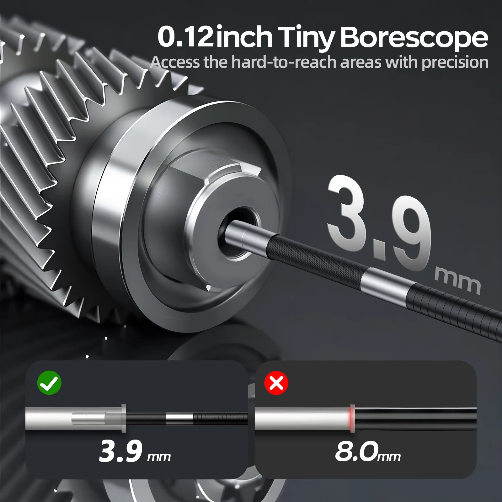 3.9mm 7 Inch Screen Articulated Automotive Boroscope Channel Inspection Piping Industrial Endoscope Camera 360 1080p Joint 3.9mm