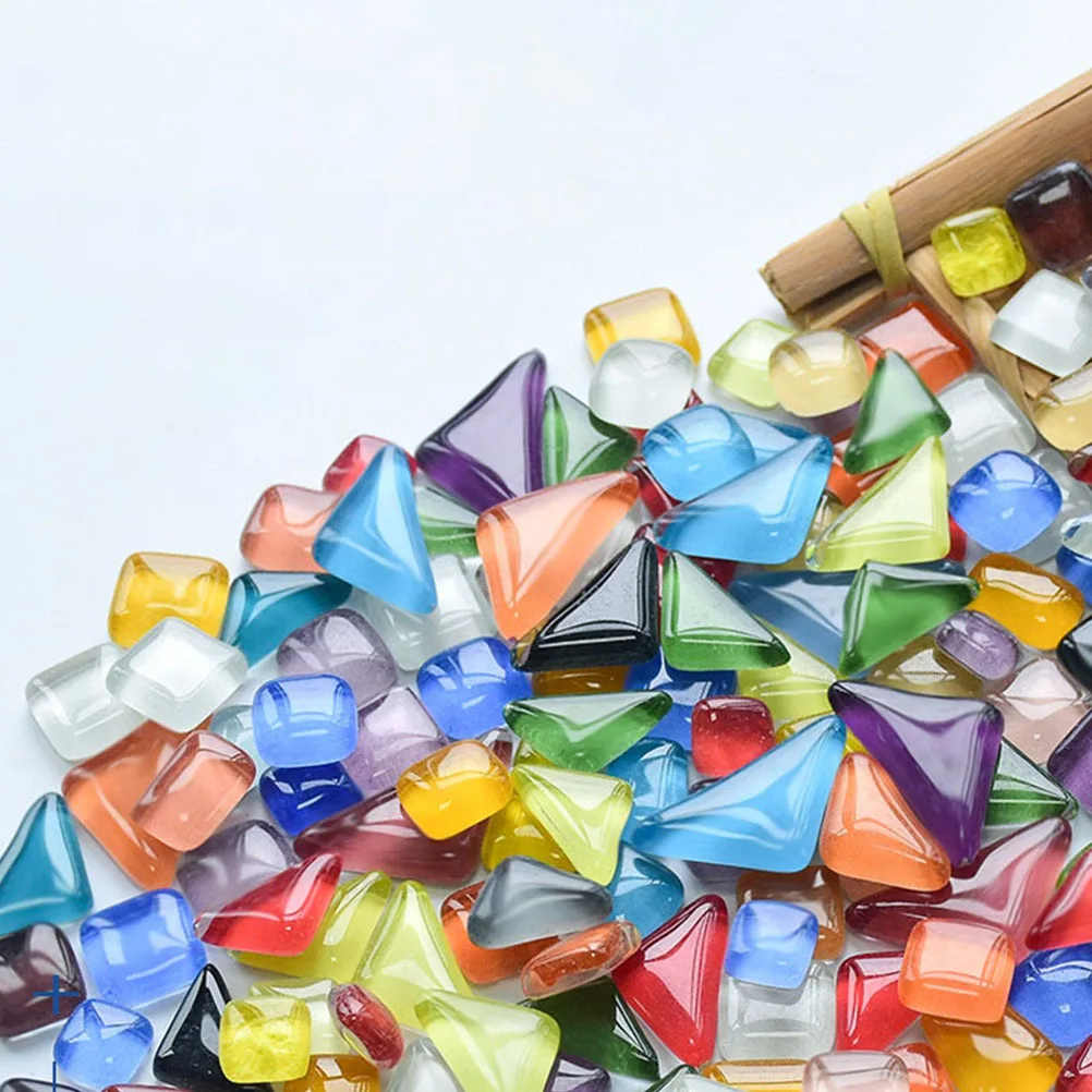 

1Set Mosaic Tiles Mixed Color Crystal Glass Square Flat Back DIY Craft Supplies for Jewelry Home Decoration Art Projects