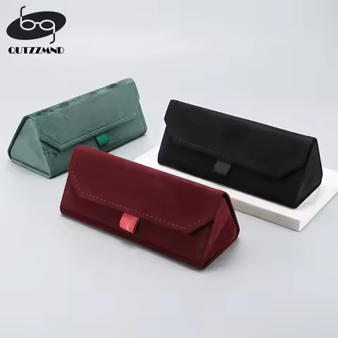 European Velvet Triangle Folding Glasses Case Elegant Sunglasses Case Women Men Soft Noble Reading Glasses Box Wholesale
