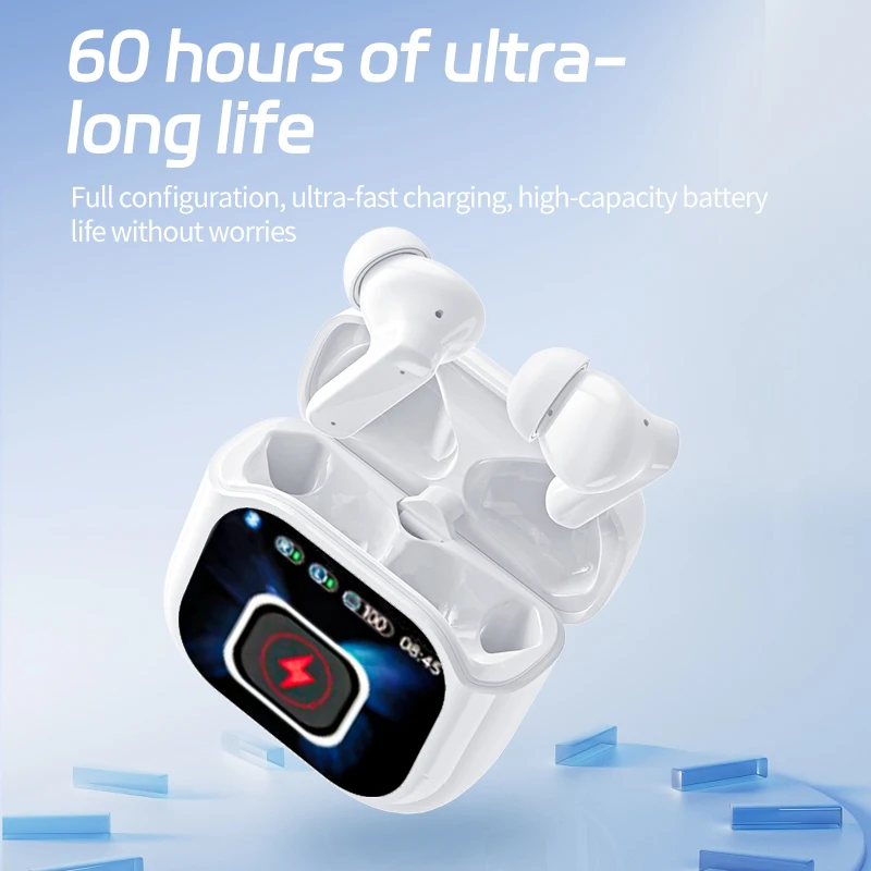 AI Translation Wireless Bluetooth Earphones, LCD Color Screen Earbuds, ANC ENC Noise Reduction Bluetooth 5.4 Low‑Power for Sport