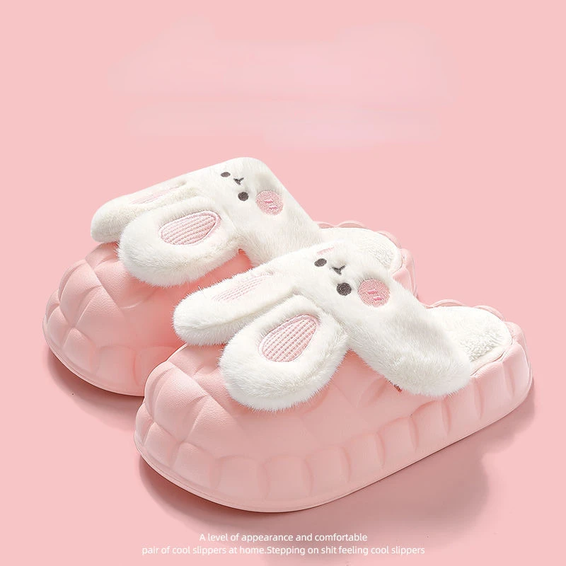 Removable waterproof cotton slippers for women's winter home cute indoor home non-slip thick-soled confinement shoes warmth