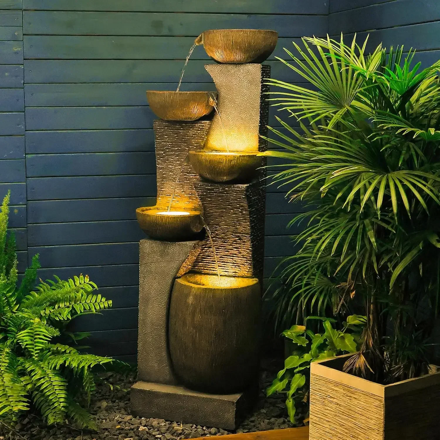 51.4" H Outdoor Garden Water Fountain for Garden, Patio, Backyard, Deck, Porch and Home Art Decor, Large Outdoor Fountain