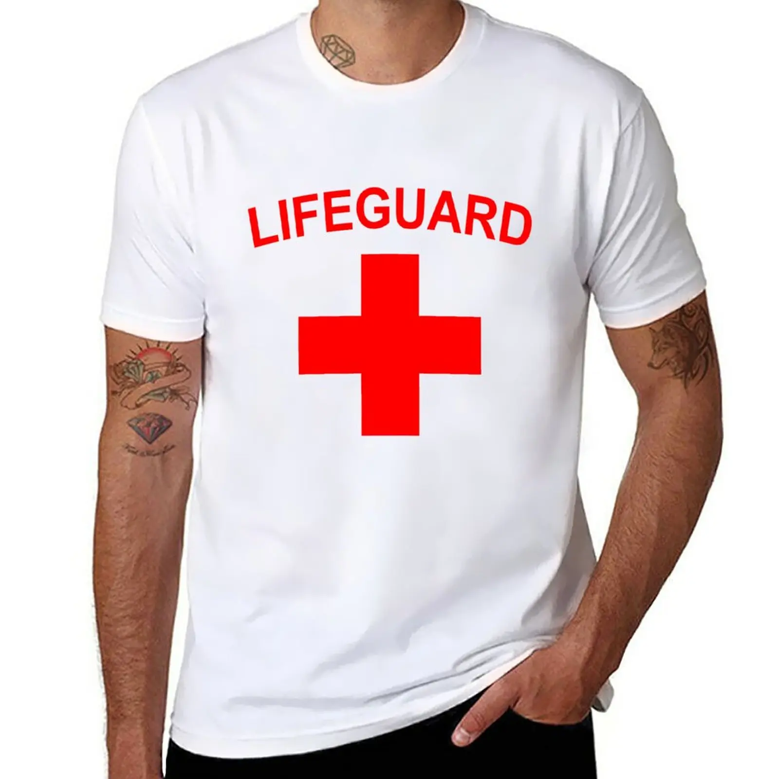 New Lifeguard T-Shirt Short t-shirt quick-drying t-shirt T-shirt short mens t shirts pack