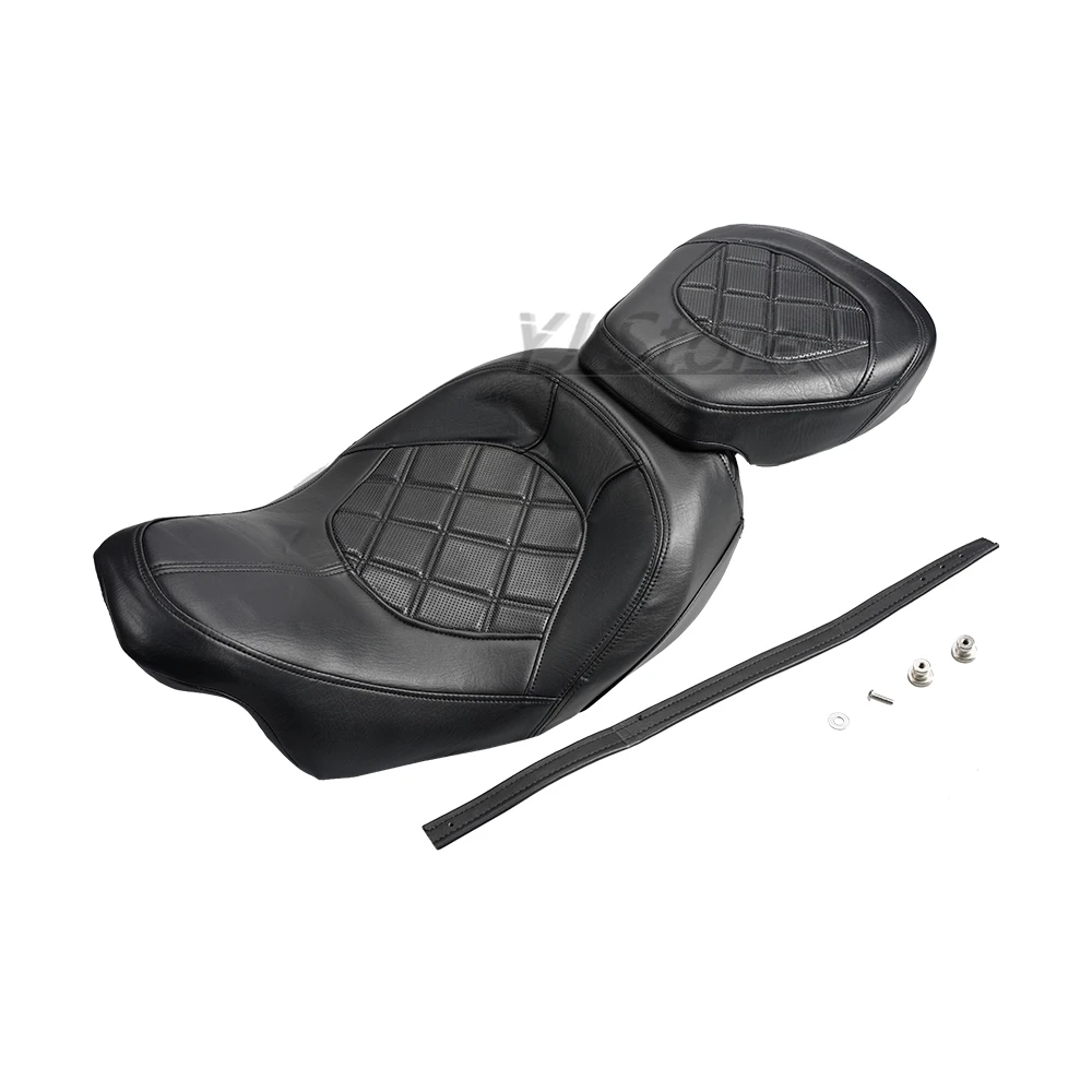 Fit Harley Touring CVO Street Glide 09-22/Road King Special Classic 09-24 Motorcycle Low-Profile Two-Up Driver Passenger Seat - Image 3