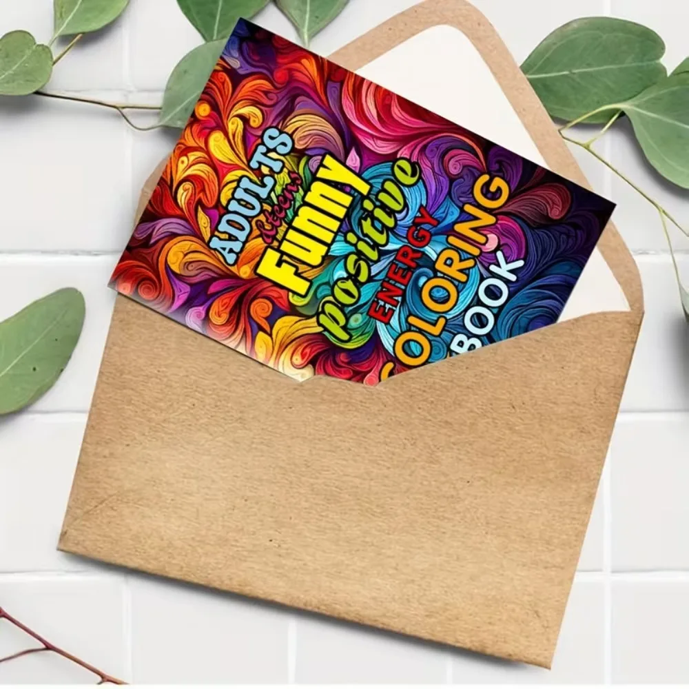 Positive Energy Funny Coloring Book for Adults Uplifting Humor Art Stress Relief Relaxation Creative Therapy Gift