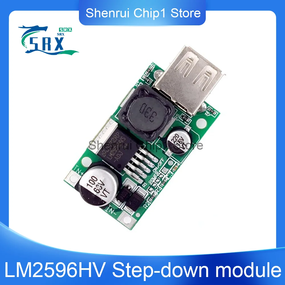 LM2596HV DC-DC Electric Vehicle Battery Step-down Module 12V-48V to 5V USB Mobile Phone Charging Board