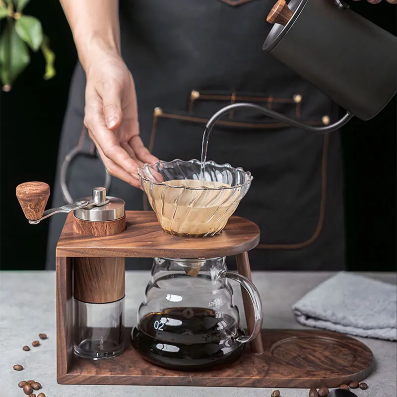 Hot Selling High Quality Pour-over Coffee Maker Share Pot Drip Cup Kit Coffee Tea 6 Sets Coffee Tools Accessories